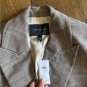Banana republic sz10 women’s double breasted plaid blazer never worn
